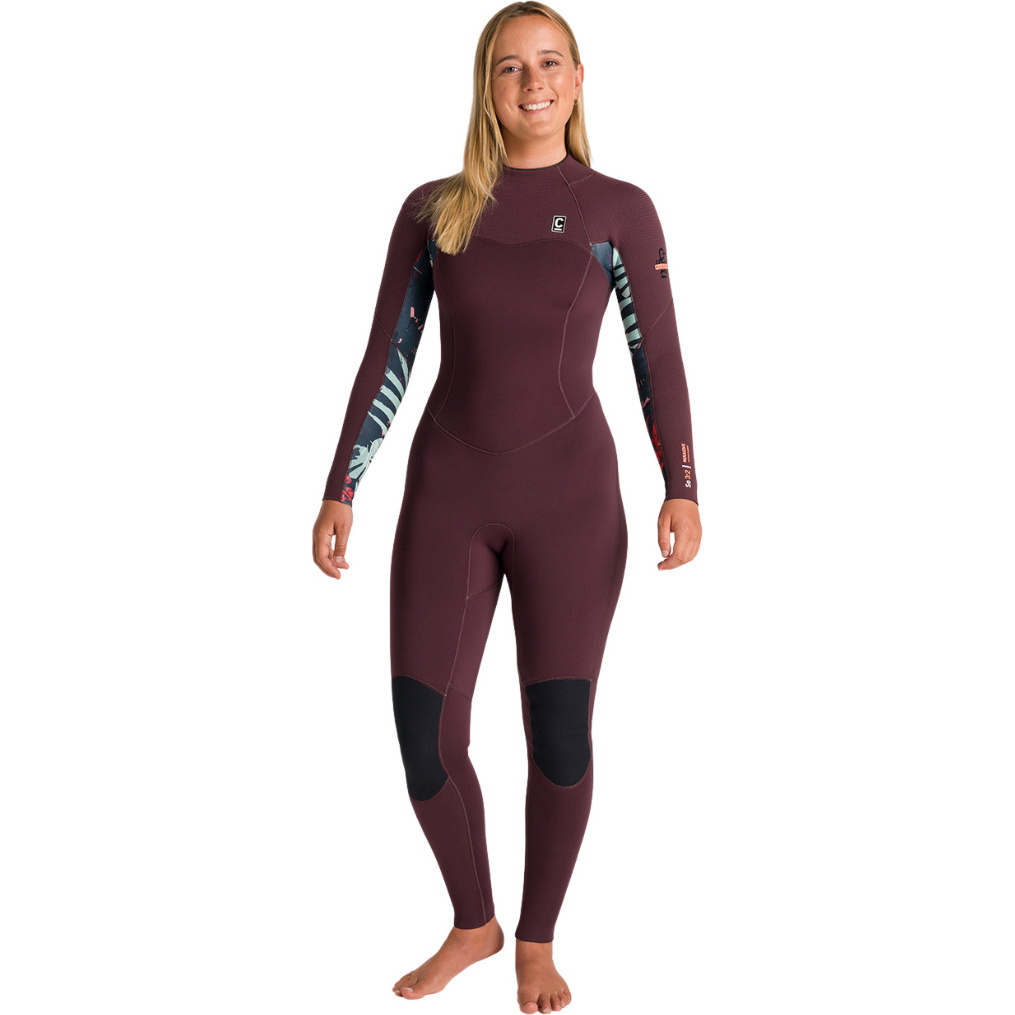 2026 C-Skins Womens NuWave Solace 3/2mm Back Zip Wetsuit C-NSO32WBZ - Rust / Rust X